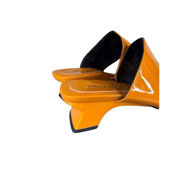 Jeffrey Campbell Clear Strap Orange Patent Leather Mules Sandals Heels 7 - Picture 8 of 10